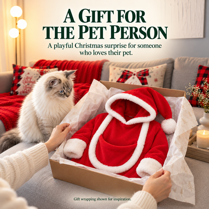 SANTAPAWS festive hoodie gift inspiration. Gift wrapping is shown for inspiration.